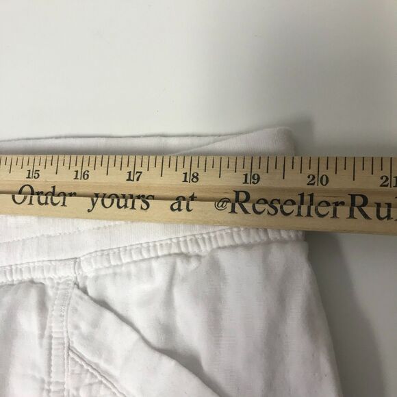 J. Jill Crop Pant Womens 18 Plus White Roll Tab Cuff Pull On Elastic Waist AS IS - Picture 10 of 11